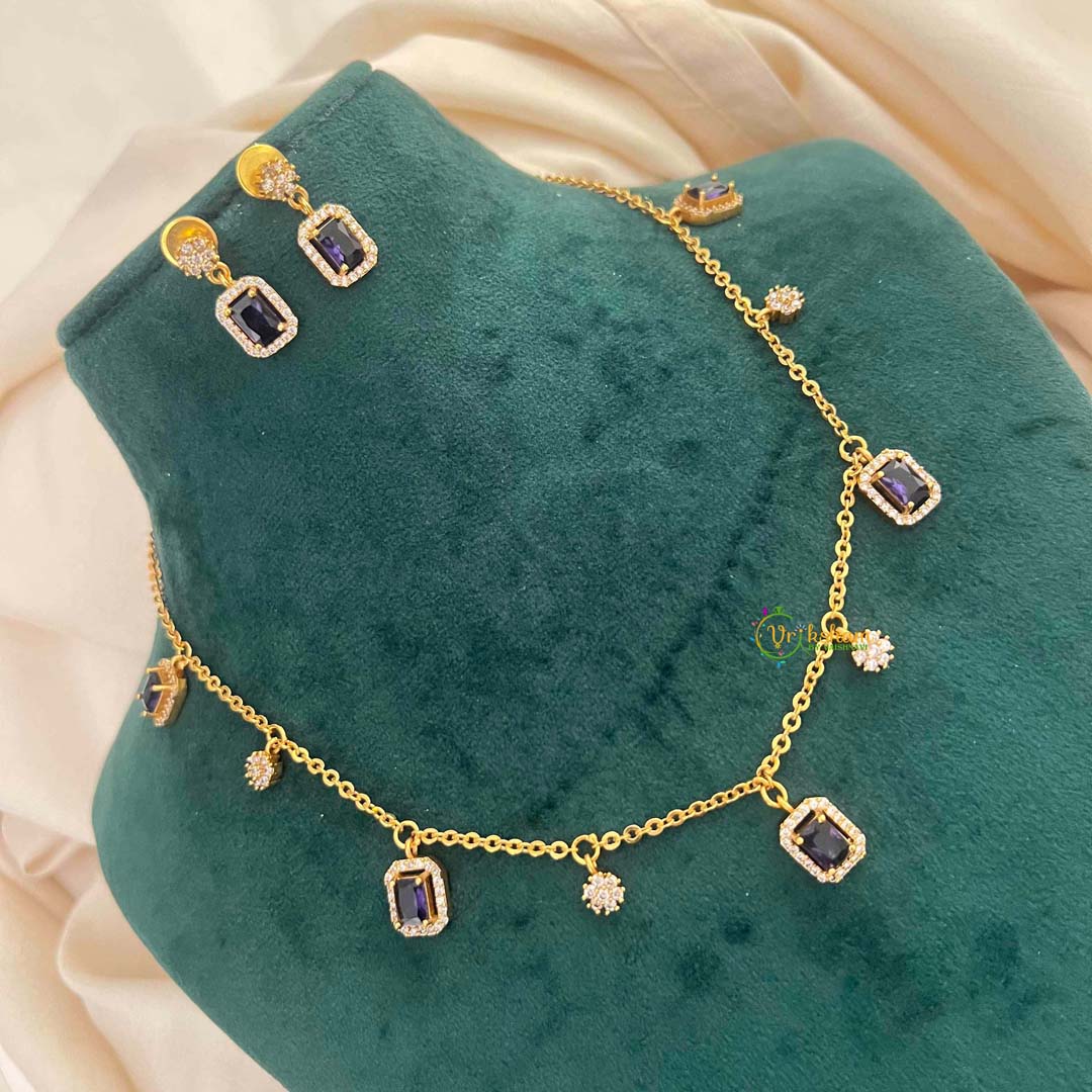 Vriksham Celestial Charm With Matching Studs Pendant Chain-Red-G21827