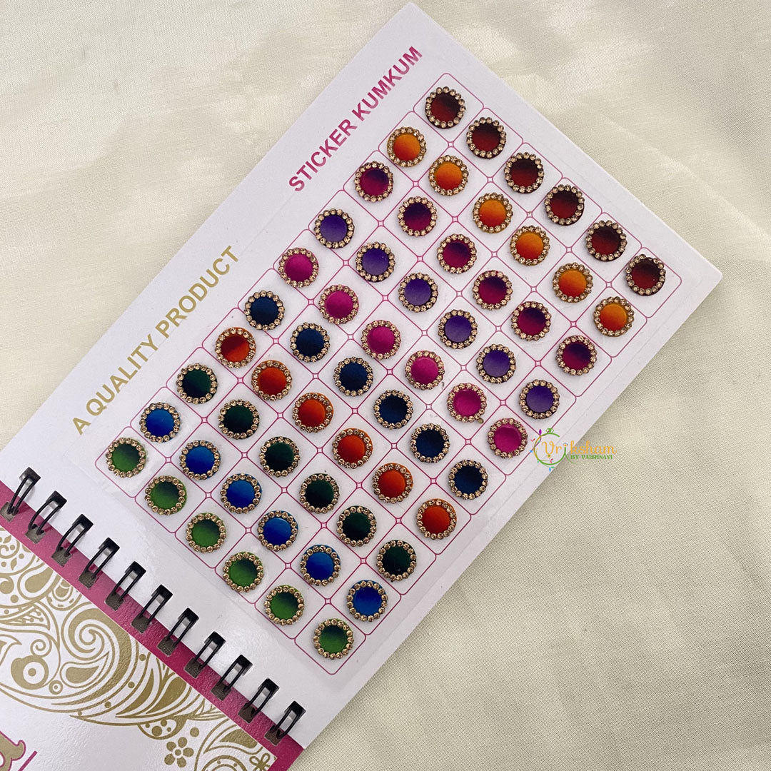 Vriksham Cocktail Shaded Border LCT Stone Sticker Bindi Book-BB158