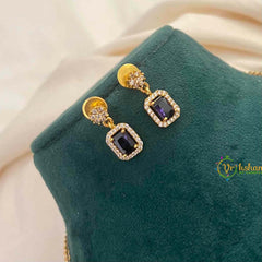 Vriksham Celestial Charm With Matching Studs Pendant Chain-Red-G21827