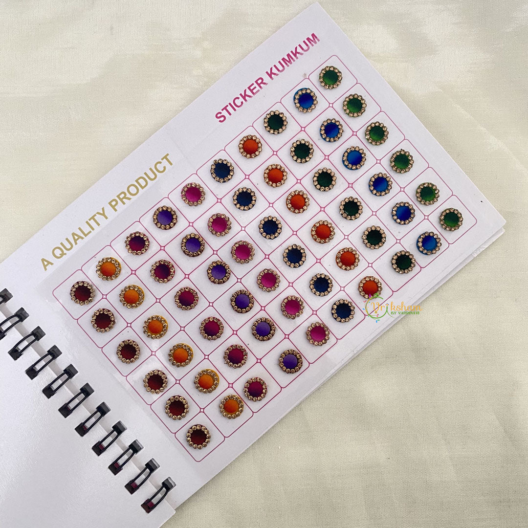 Vriksham Cocktail Shaded Border LCT Stone Sticker Bindi Book-BB158