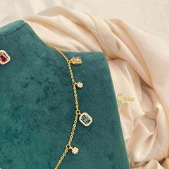 Vriksham Multi Color Celestial Charm With Matching Studs Pendant Chain-G21824