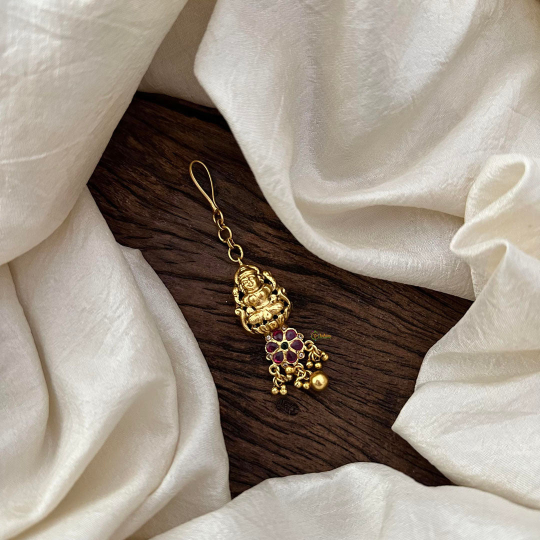Simple Lakshmi  Maang Tikka-Gold Bead-G13523