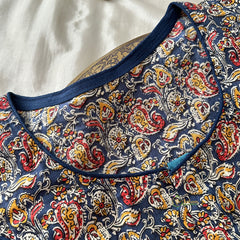 Premium Kalamkari Readymade Blouse -Kalamkari Print -Royal Blue-VS3808