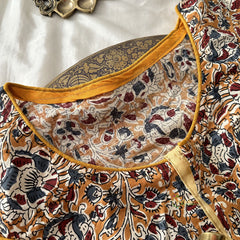 Premium Kalamkari Readymade Blouse -Kalamkari Print -Mustard-VS3810