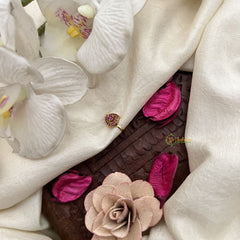 Vriksham Antique Trio Style Nath Red Stone Press Naths/Nose Pin-G19807