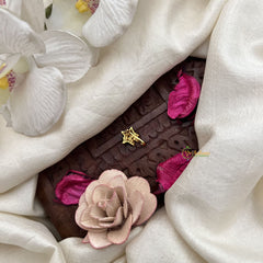 Vriksham Traditional Star Nath Red Stone Press Naths/Nose Pin-G19806