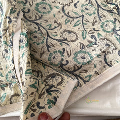 Premium Kalamkari Readymade Blouse -Kalamkari Print -Cream Grey Green-VS3800