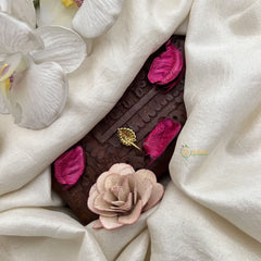 Vriksham Designer Leaf Style Red Stone Press Naths/Nose Pin-G19800