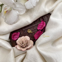 Vriksham Rose Floral Style Nath Red White Stone Press Naths/Nose Pin-G19814