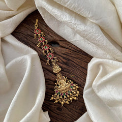 Gold Look Alike Lakshmi Maang Tikka-Gold Bead-G13553