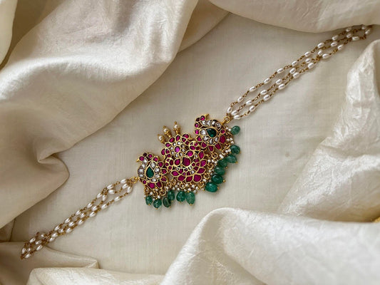 Jadau Kundan Pearl High Neck Choker -J921