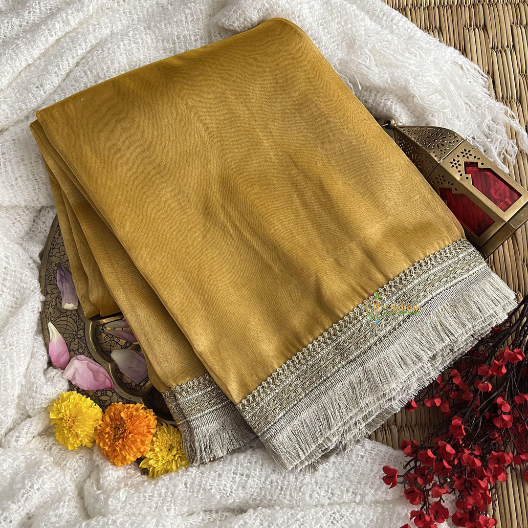 Golden Organza Saree-Handloom-VS4069