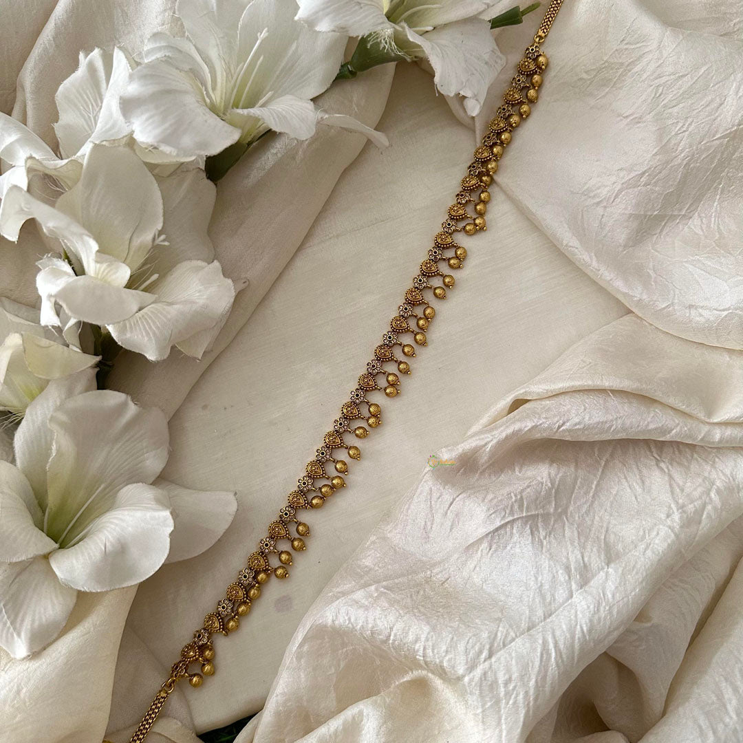 Elegant Gold Look Alike Thin Hip Chain-Floral-G12418