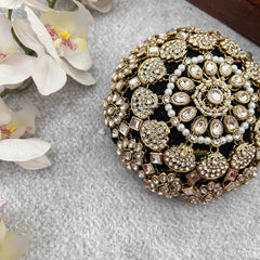 Vriksham Majestic Floral Polki With Hair Bun Cage Accessory-H1281