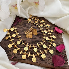 Gold Look Alike Two Layer Lakshmi Coin Neckpiece -G15327