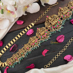 Vriksham Bridal Lakshmi Idol Hipchain-Red Green-Green Bead-G21202