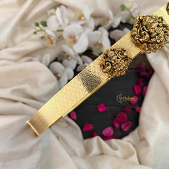 Vriksham Designer Three Lakshmi Pendant Hipbelt-Gold Bead-G21191