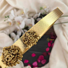 Vriksham Designer Three Lakshmi Pendant Hipbelt-Gold Bead-G21191