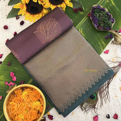 Vriksham Mulberry With Pine Color Border Pure Soft Silk Saree-VS4857