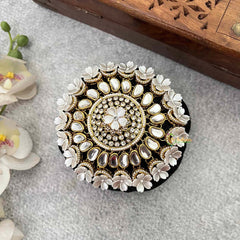 Vriksham Grand Kundan Sunburst & Floral Style With Hair Bun Cage Accessory-H1289