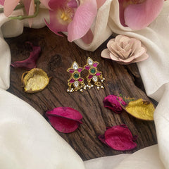 Precious Jadau Kundan Studs-White Pink-GJ2408