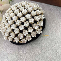 Vriksham Pristine White 3D Floral Hair Bun Cover With Hair Bun Cage Accessory-H1284
