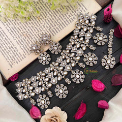 Three Layer Victorian Diamond High Neck Choker-VV1958