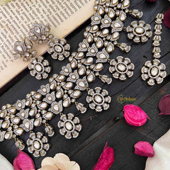 Three Layer Victorian Diamond High Neck Choker-VV1958