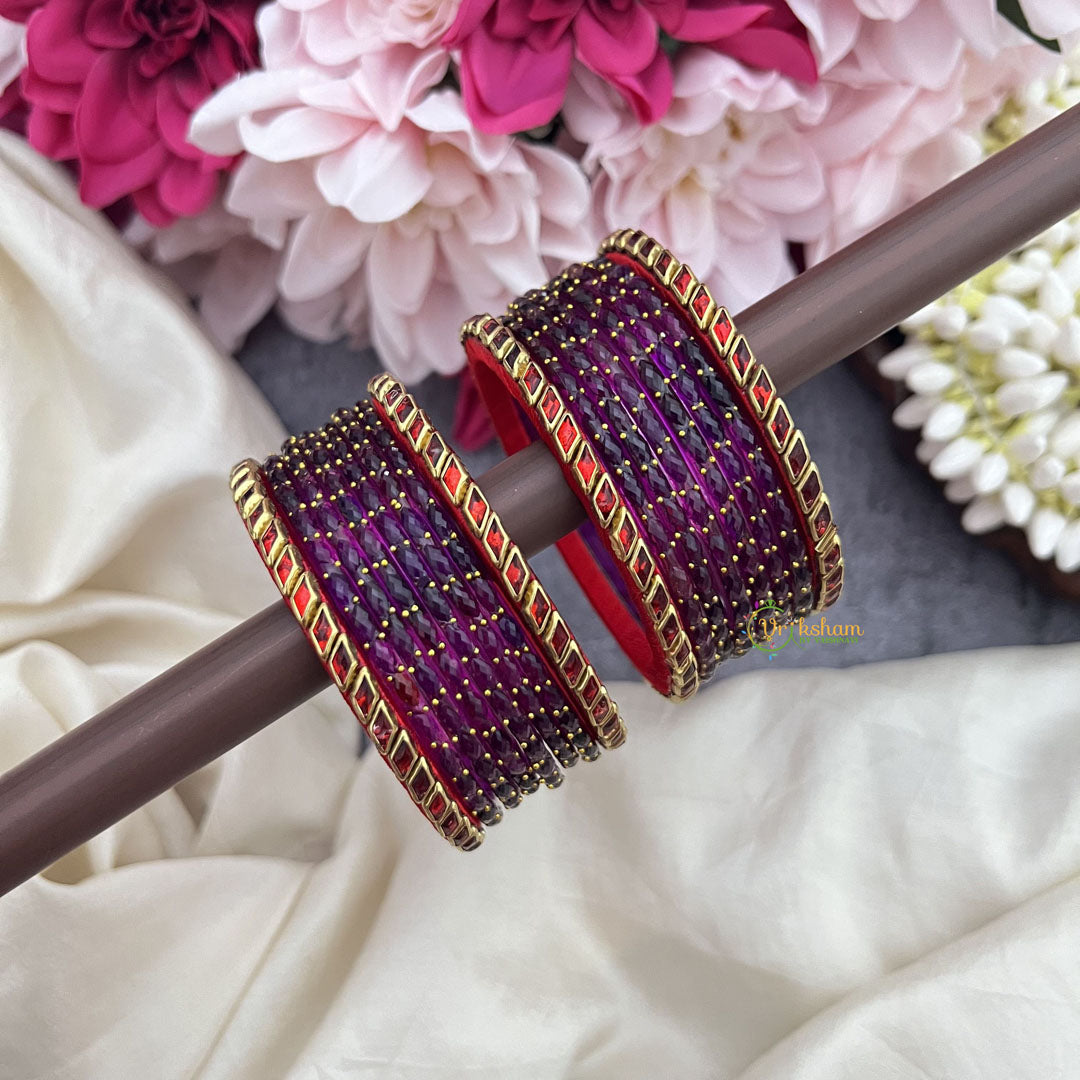 Vriksham Royal Wine Bangles with Ruby Red Meenakari Borders-G19843