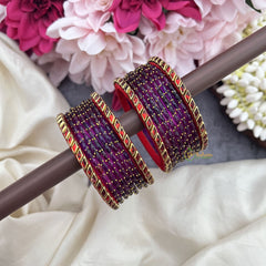Vriksham Royal Wine Bangles with Ruby Red Meenakari Borders-G19843