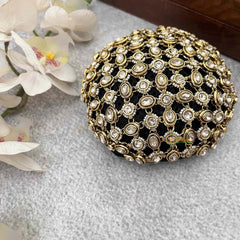 Vriksham Luxury Geometric Stone & Diamond Lattice Style With Hair Bun Cage Accessory-H1290
