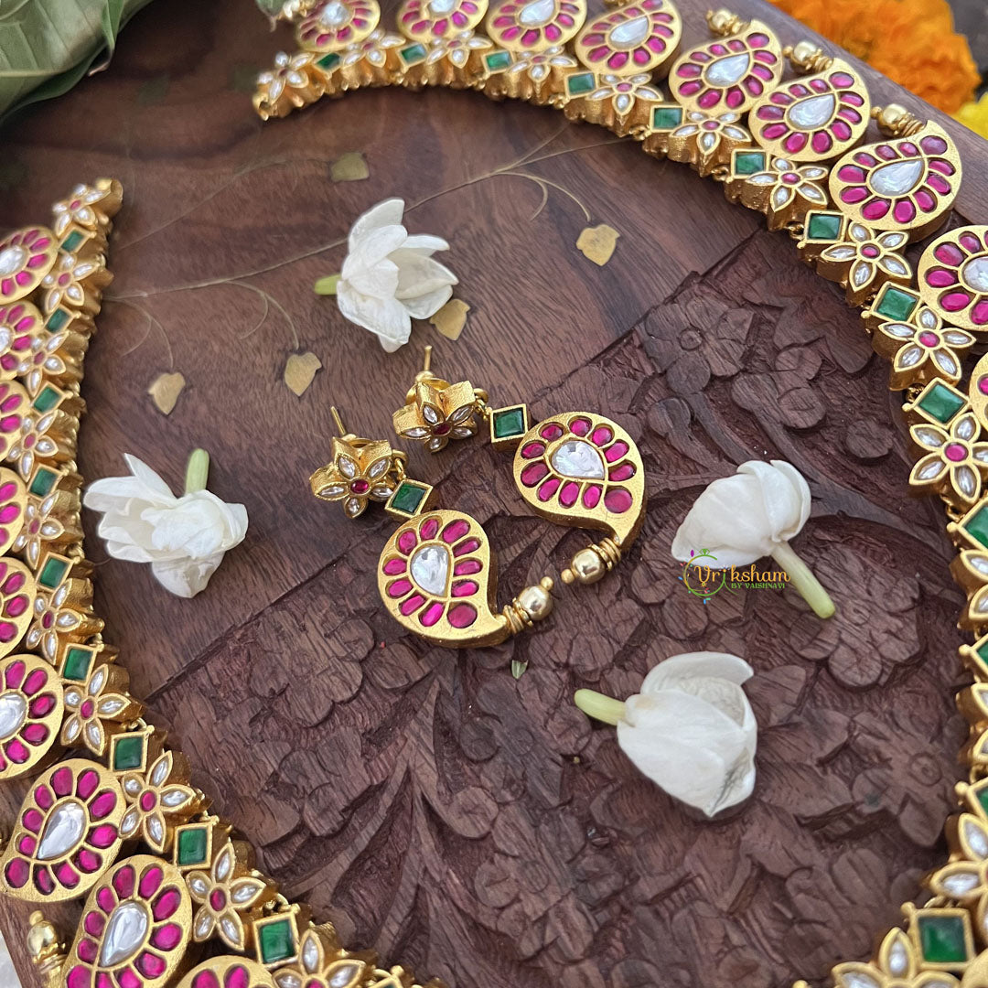 Vriksham Bridal Maanga Style Pendant Kundan Jadau Neckpiece-J3392