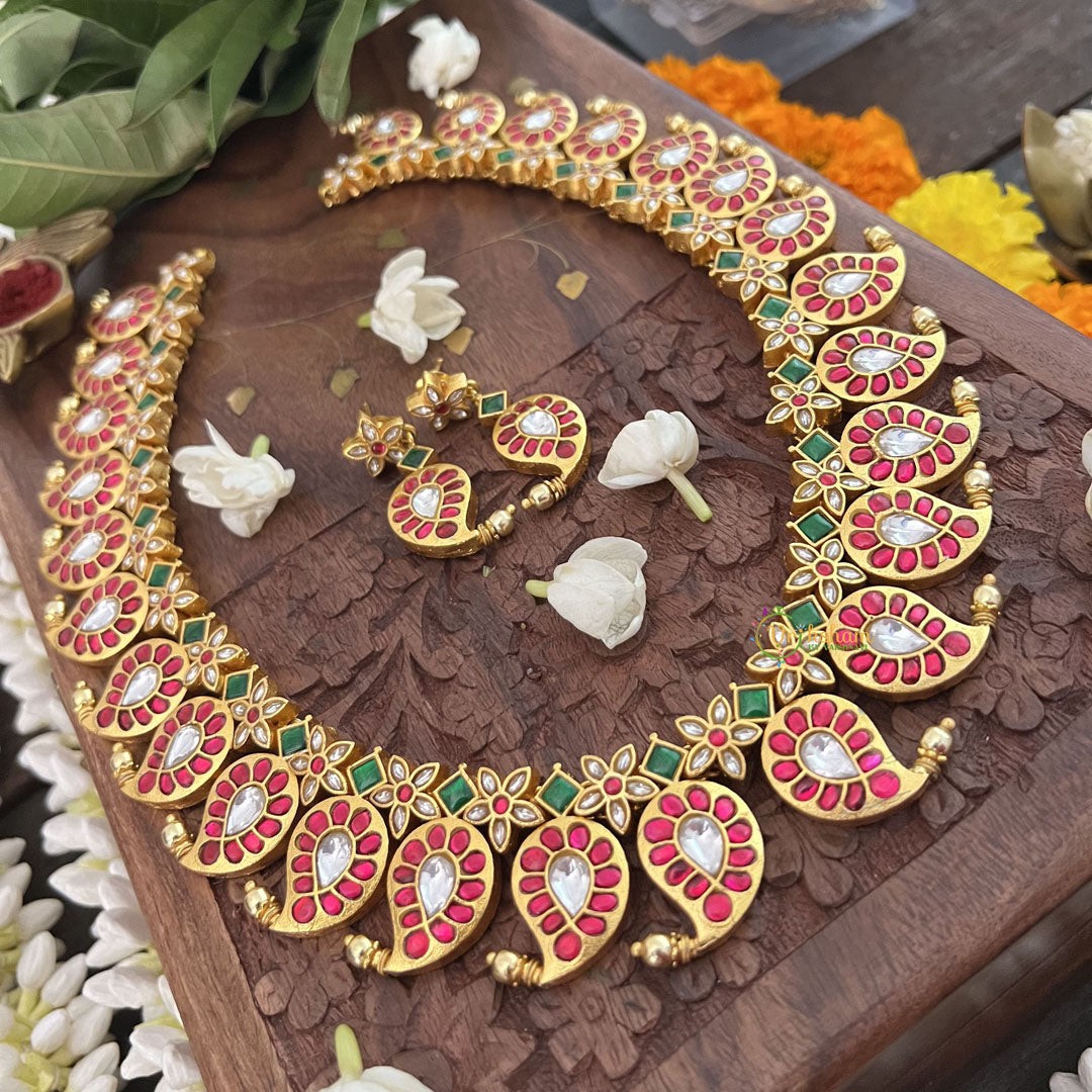 Vriksham Bridal Maanga Style Pendant Kundan Jadau Neckpiece-J3392