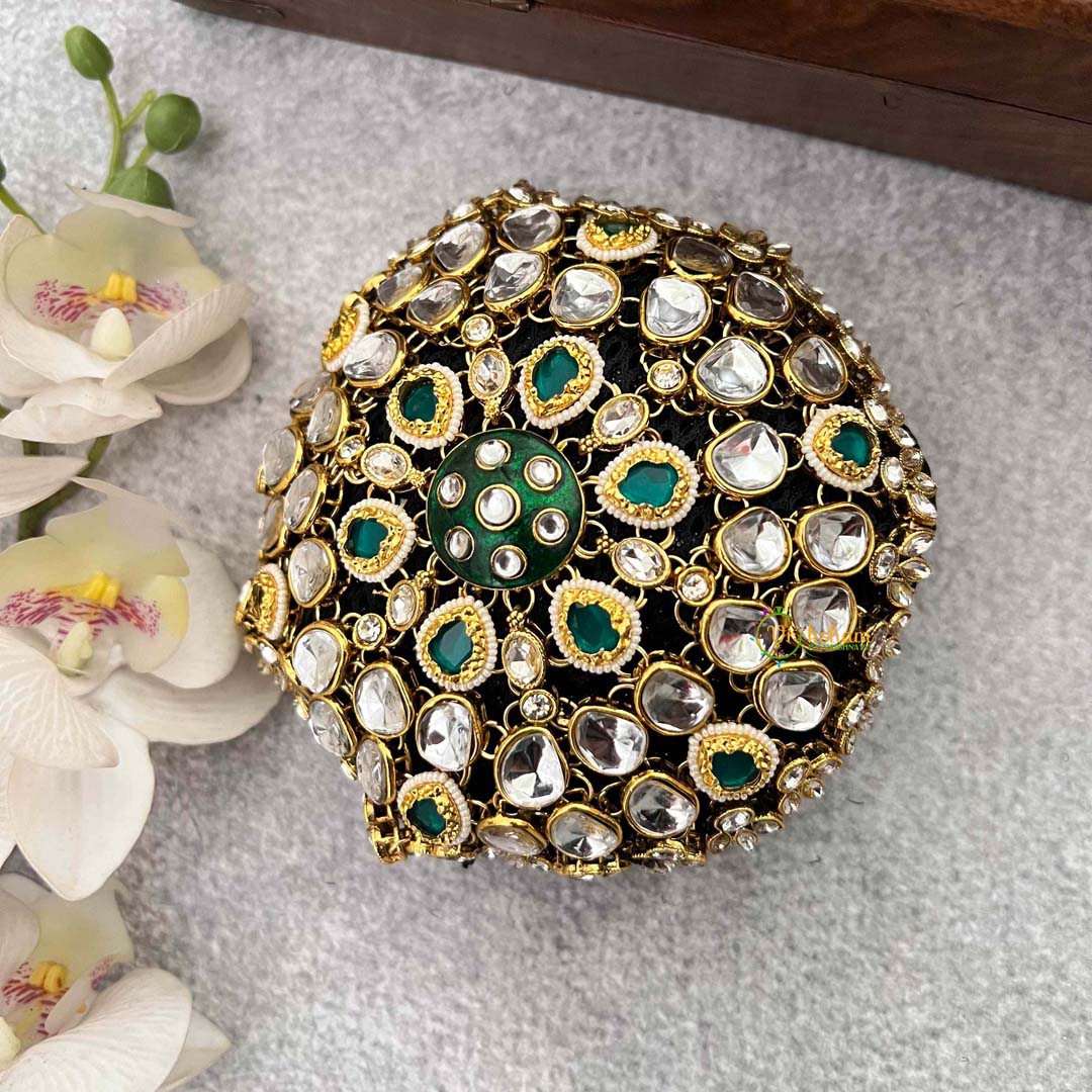 Vriksham Ethnic Gold Bead Drop Juda Style With Hair Bun Cage Accessory-H1294