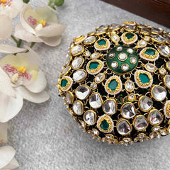 Vriksham Ethnic Gold Bead Drop Juda Style With Hair Bun Cage Accessory-H1294