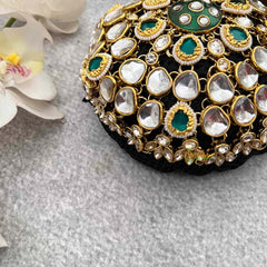 Vriksham Ethnic Gold Bead Drop Juda Style With Hair Bun Cage Accessory-H1294