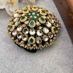 Vriksham Ethnic Gold Bead Drop Juda Style With Hair Bun Cage Accessory-H1294