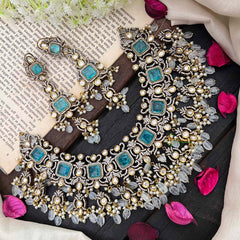 Blue Victorian Diamond Short Neckpeice -VV282
