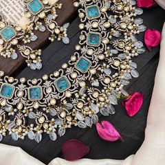 Blue Victorian Diamond Short Neckpeice -VV282