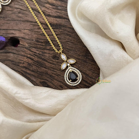 Purple AD Stone Pendant Chain-Tear Drop-G14534