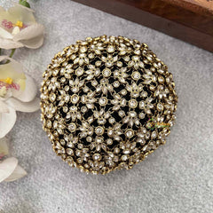 Vriksham Classic Ornate Floral Filigree Hair Bun Cover Style With Hair Bun Cage Accessory-H1296