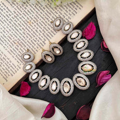 Unique White Victorian Diamond Neckpiece-Oval-VV1794