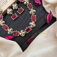 Elegant Red Victorian Diamond Neckpiece-VV1776