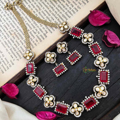 Elegant Red Victorian Diamond Neckpiece-VV1776