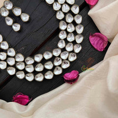 Royal 3 Layer White Victorian Diamond Short Necklace-VV1529