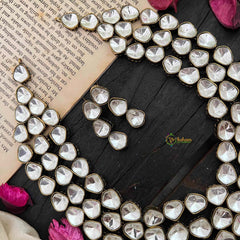 Royal 3 Layer White Victorian Diamond Short Necklace-VV1529