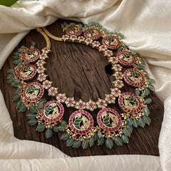 Precious Jadau Kundan Peacock Neckpiece -Beads- J2065