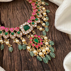 Unique Jadau Kundan Pendant Neckpiece -Beads- J2066