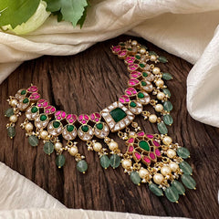 Unique Jadau Kundan Pendant Neckpiece -Beads- J2066