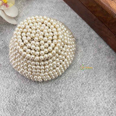 Vriksham Elegant Lustrous Ivory Pearl Cluster Clutch Style With Hair Bun Cage Accessory-H1302